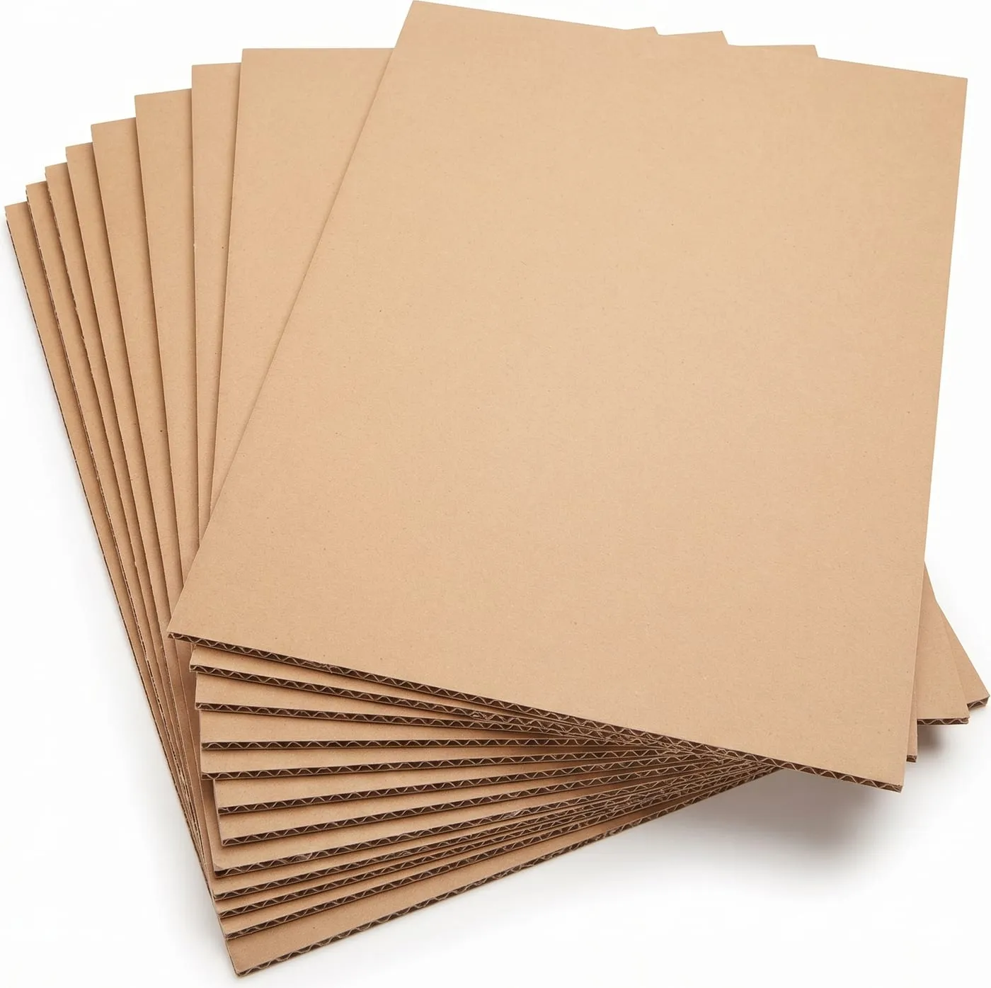 Stack of corrugated cardboard sheets