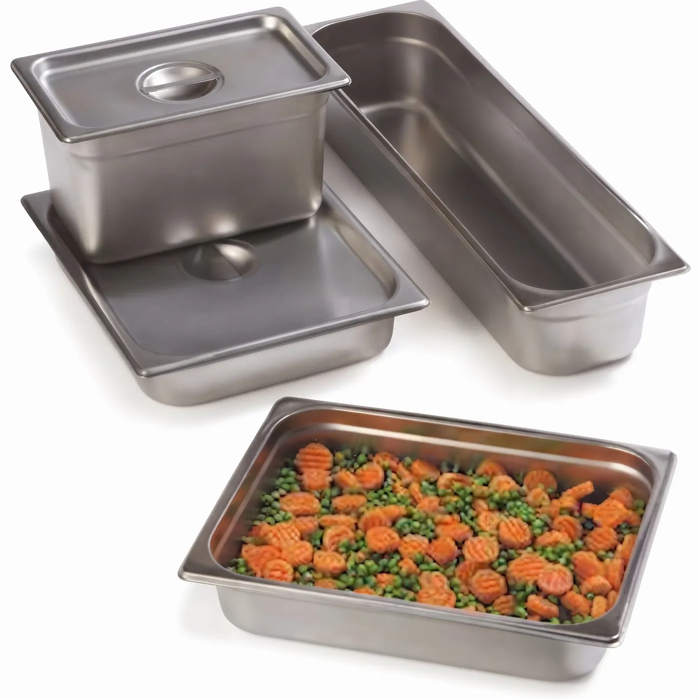 Gastronorm containers in assorted sizes and depths