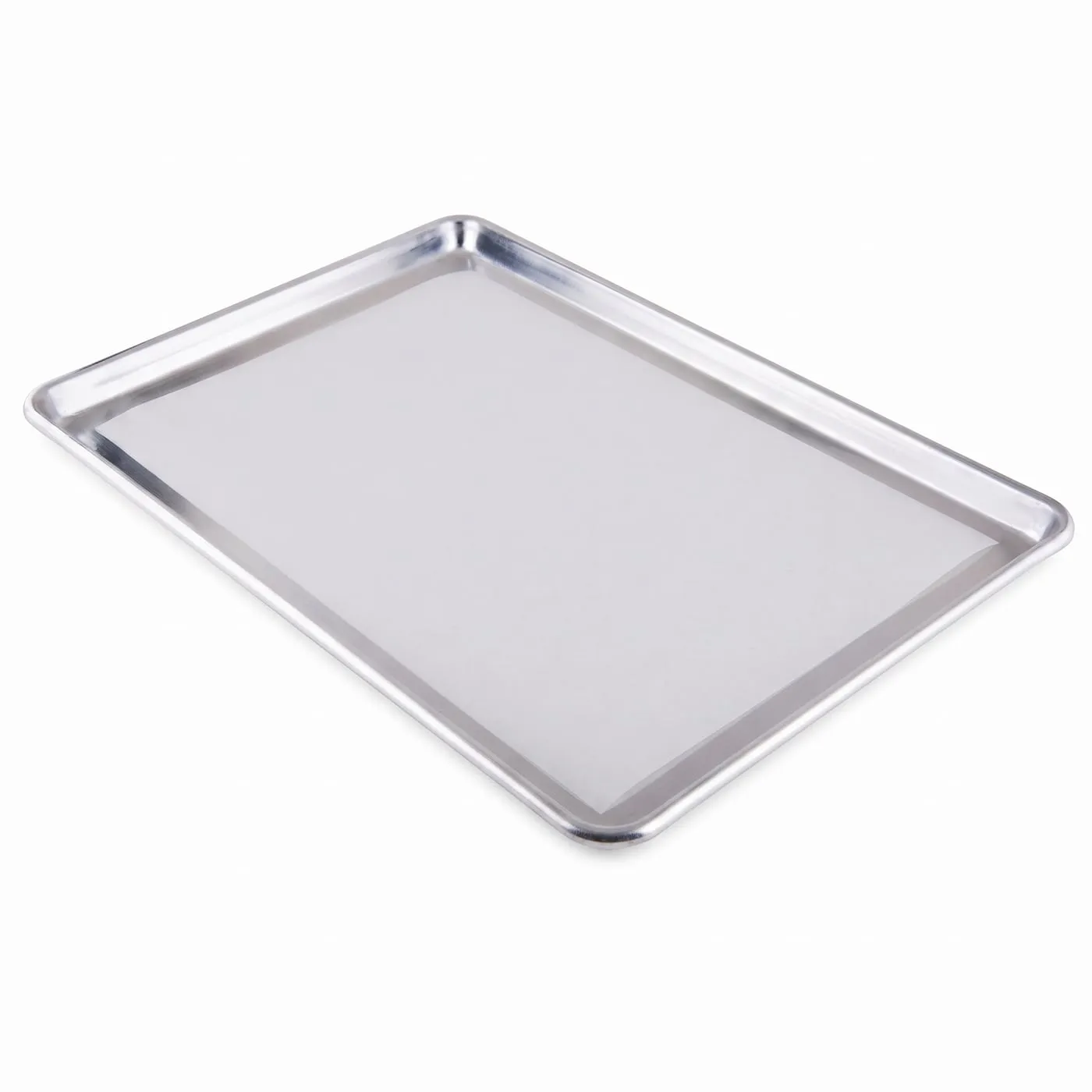 Aluminium baking tray with rolled edge