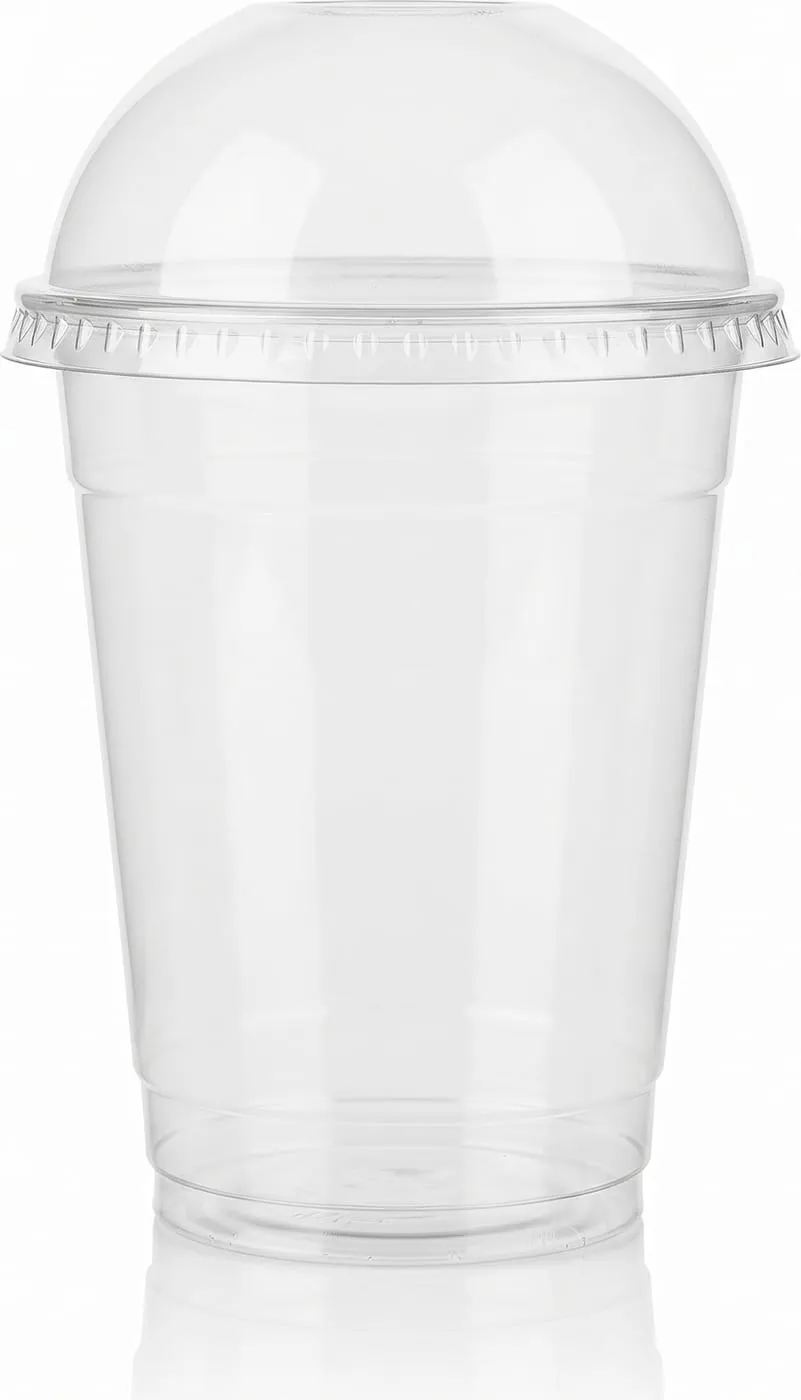 Clear PET cup with dome lid
