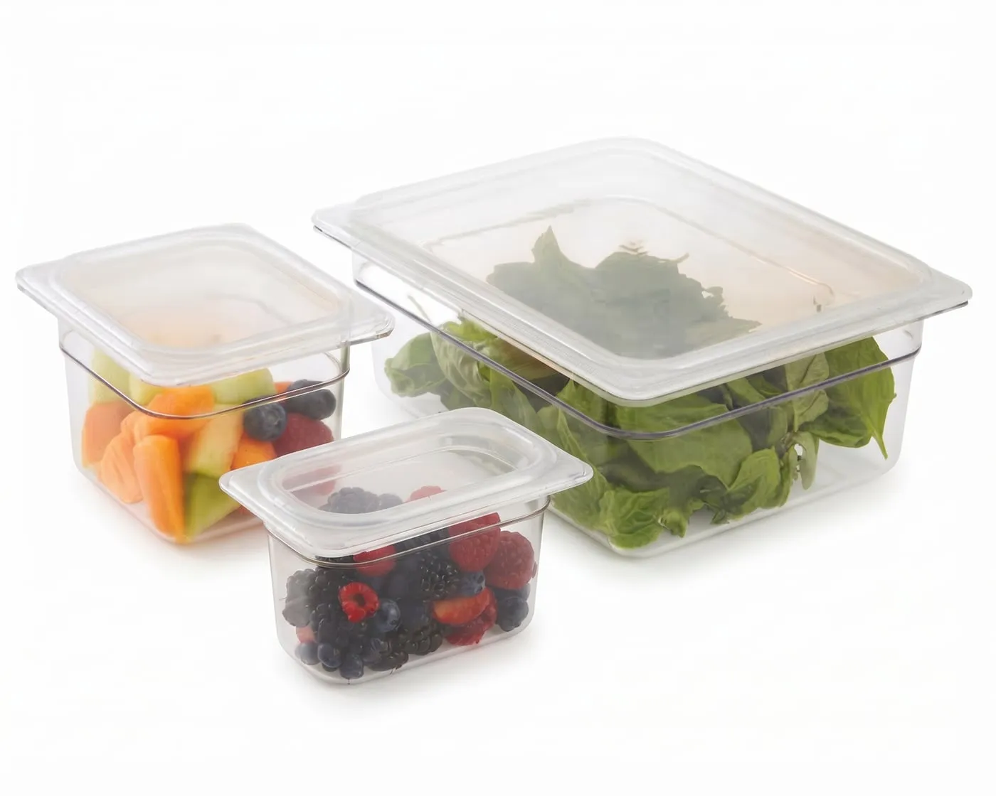 Clear polycarbonate food storage containers